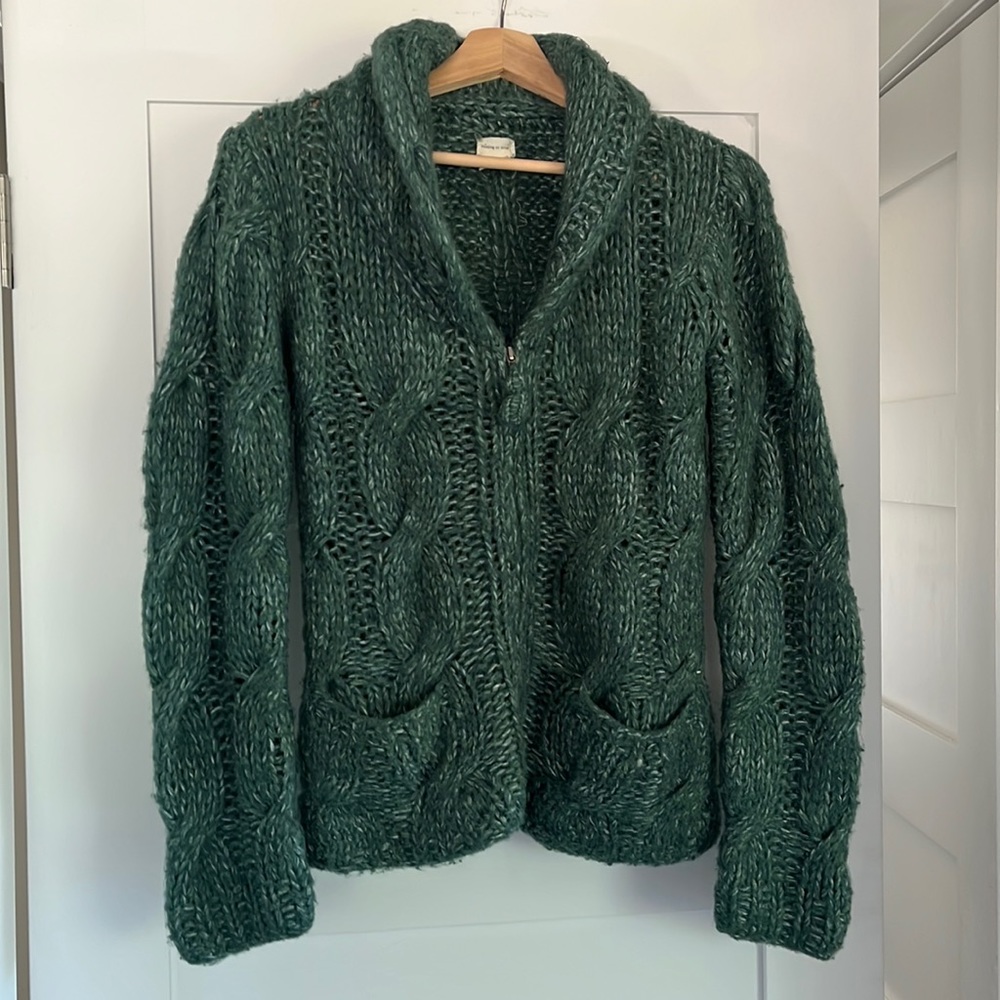 ANTHROPOLOGIE SLEEPING ON SNOW Wool Zip Sweater